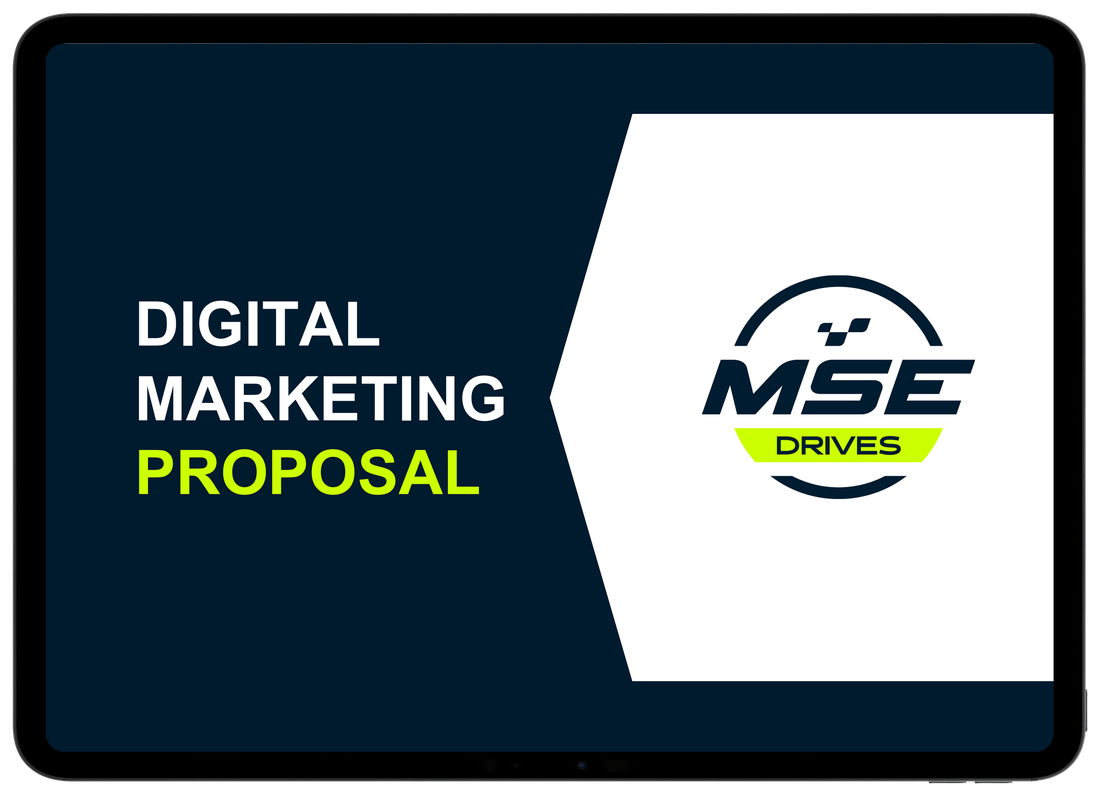 The digital marketing proposal shown on an iPad