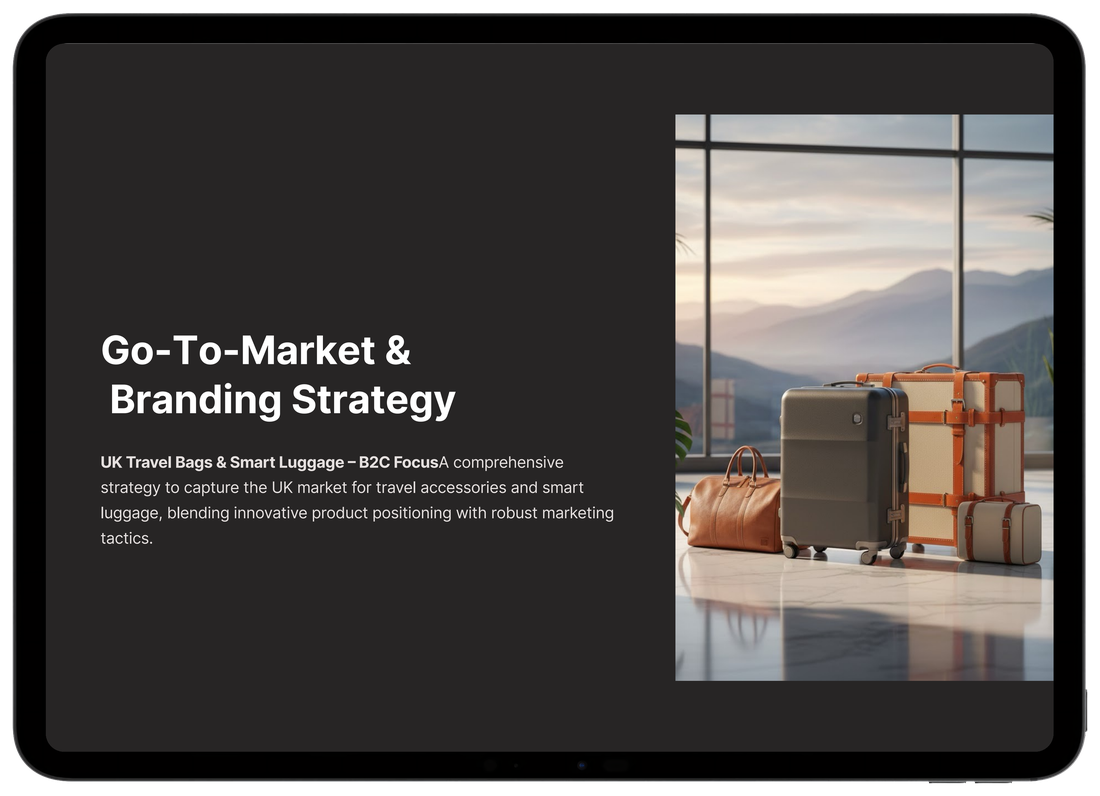 The go-to-market & branding strategy shown on an iPad