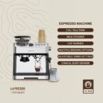 Lepresso Advanced Espresso Machine with Pressure Gauge - Silver - Image 9