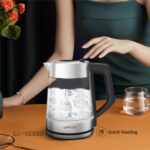 LePresso Multi-Temperature Illuminated Glass Kettle - Black - Image 5