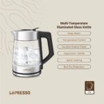 LePresso Multi-Temperature Illuminated Glass Kettle - Black - Image 10