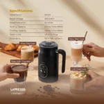 Lepresso Four Froth Milk Frother - Black - Image 2
